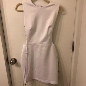 White body con dress with side cut out